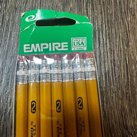 Vtg NIP EMPIRE 7 Pencils Med No.2 Sealed USA - Picture 3 of 6